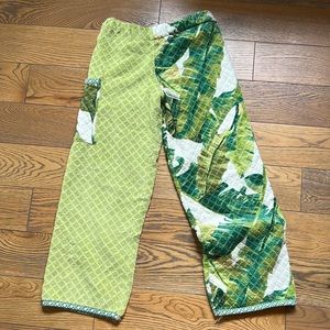 70’s Vintage Towel pants! Made from awesome heavyweight barkcloth print towels!
